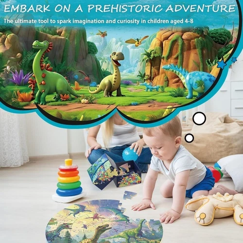 70 Teile Bodenpuzzle für Kinder Alter, Dinosaurier großes Puzzle pädagogisches Spielzeug - Bild 10 von 13