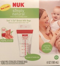 NUK Simply Natural Seal n' Go Breast Milk Bags 100 COUNTS