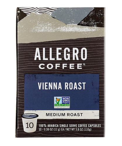 Allegro Coffee, Coffee Vienna Roast Pods 10 Count, 3.8 10 Count (Pack of 1) - 第 1/3 張圖片