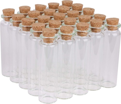 20ml Glass Bottles Tiny Vials with Cork Stoppers Wedding Favors DIY Craft - Picture 3 of 9