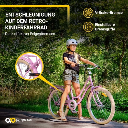 Kinderfahrrad Kinder Rad Mädchen Fahrrad Kinderrad Retrostar Rosa 24 Zoll - Bild 3 von 12