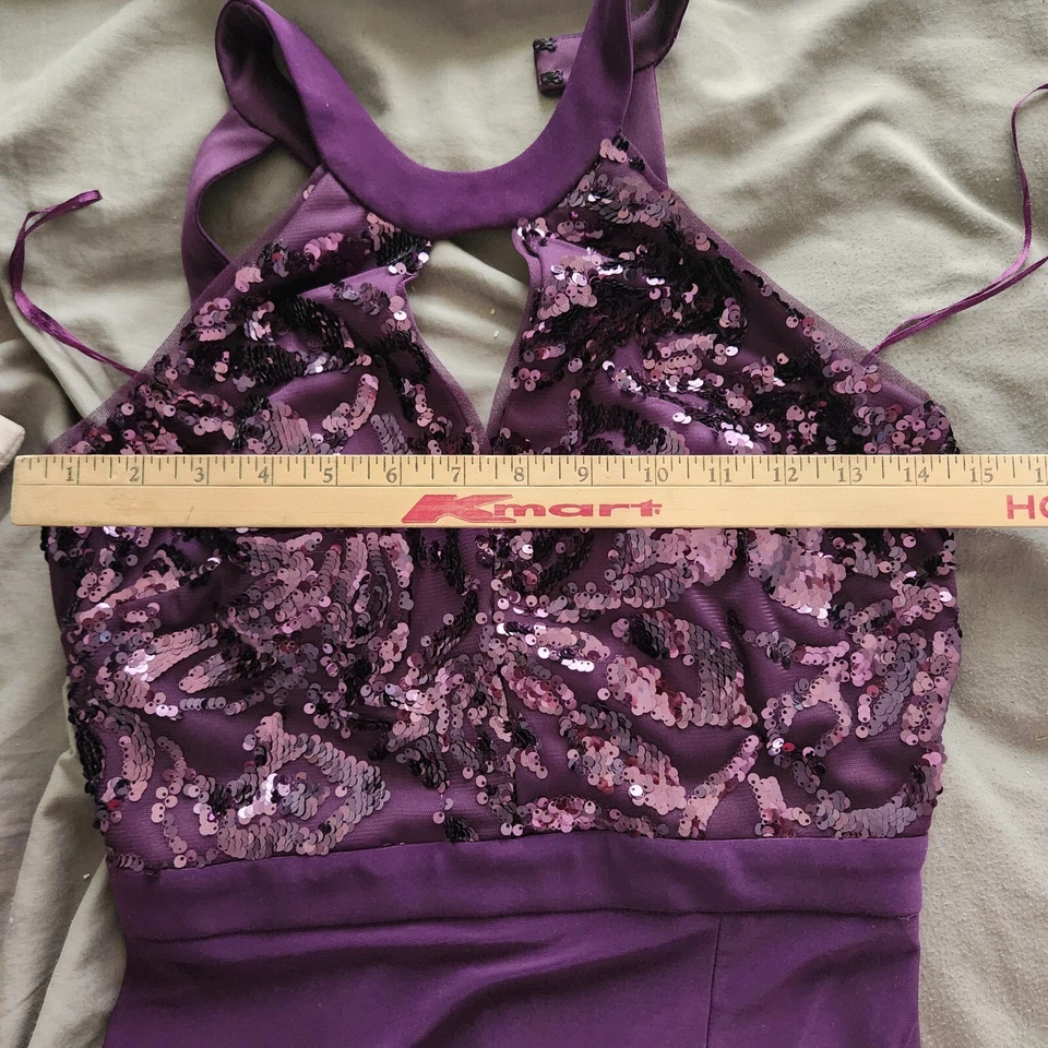 Vestido para mujer Morgan & Co. talla 5 lentejuelas vestido de noche graduación maxi almohadillas y correas Foto 4 de 4