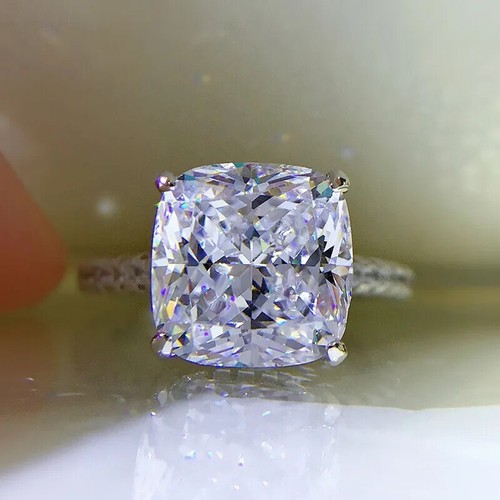Sunshine 925 Silver Plated Ring Women Cubic Zircon Wedding Jewelry Gift Sz 6-10 - Picture 5 of 7