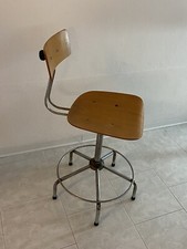 Sedia girevole ministeriale vintage,legno/acciaio