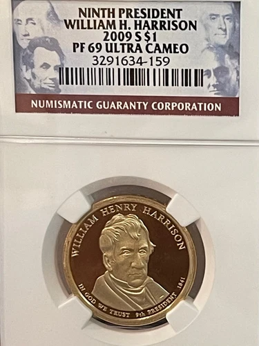 2009-S PRESIDENTIAL DOLLAR $1 WILLIAM H HARRISON PR69DCAM NGC #159