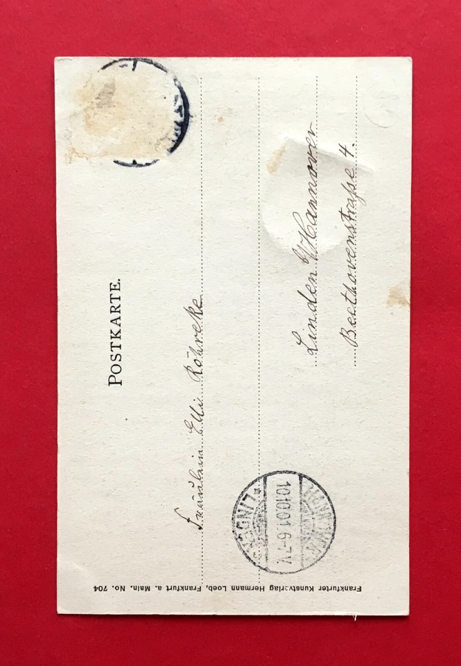 AK FRANKFURT Main 1901 Eschenheimer Turm mit Stadtwappen ( 56749 - Bild 2 von 2