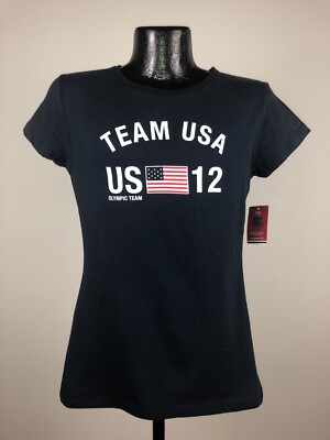 Women's USOC Team USA Apparel Navy Team USA 2012 Short Sleeve Shirt NWT Large