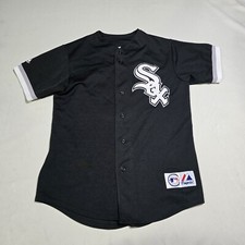 Majestic Chicago White Sox  AJ PIERZYNSKI Black Baseball Jersey YOUTH XL