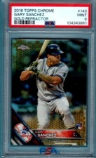 2016 Topps Chrome Gold Refractor  #45/50 143 Gary Sanchez New York Yankees PSA 9