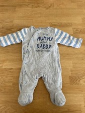 baby sleepsuit 0-3 months lined mummy & daddy romper suit 