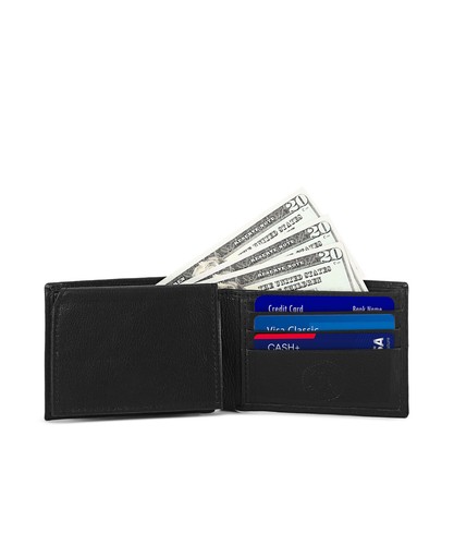 Genuine Leather Minimalist Bifold Wallets For Men RFID Blocking Slim Mens Wallet - Picture 2 of 9