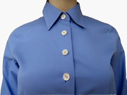 Talbots Damen Shirt Top Bluse Gr. 2P 4 6 Blau Langarm Knitterarm Arbeit - Bild 6 von 13