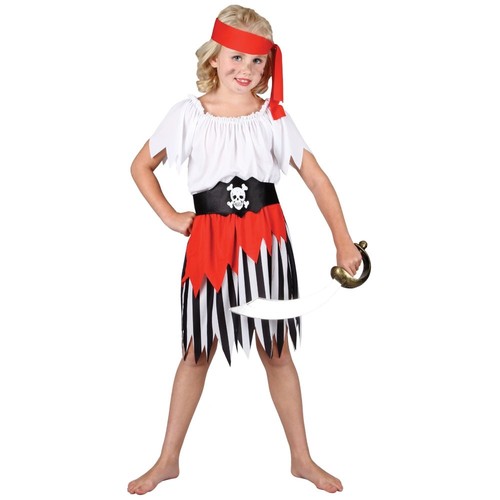 Girls PIRATE Caribbean Princess Buccaneer Neverland Fancy Dress Costume Book Wk - Picture 7 of 9
