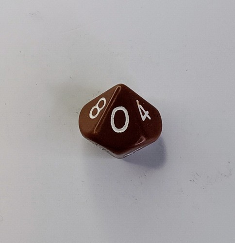 Molde Taiwán Vintage Años 90 The Armory d10 RPG Die Opaco Marrón/Blanco - Imagen 2 de 2
