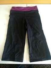 Revolution Dancewear Black w/Purple Jazz Pants Yoga Hip Hop Fusion Kids Size M