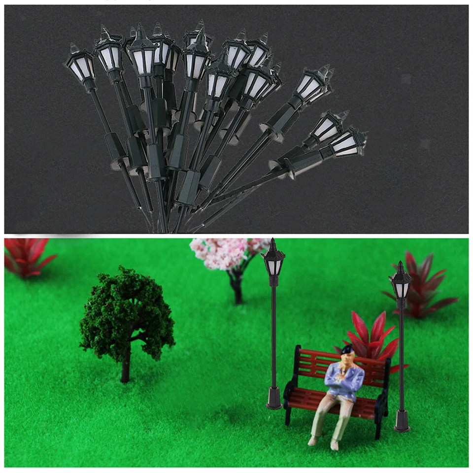 20X Spur N 1/150 Straßenlampen 65MM 3V Miniatur Gartendeko Landschaft Leuchte - Bild 2 von 4