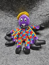 The Wiggles Henry The Octopus Plush Toy Purple Doll Yellow Hat 2003 - 8"