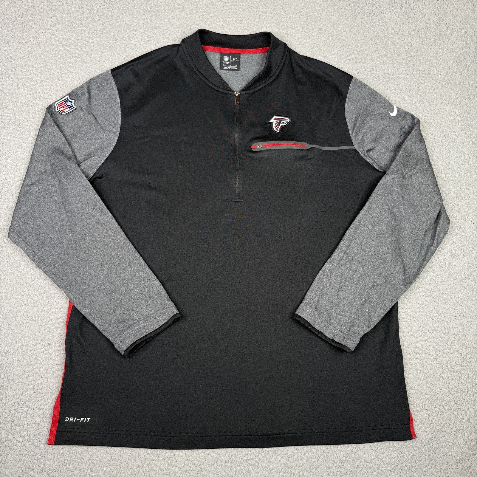 SACAI X NIKE Atlanta Falcons Pullover Uomo XL Nero Nike Sideline Coaches Performance 1 4 Zip
