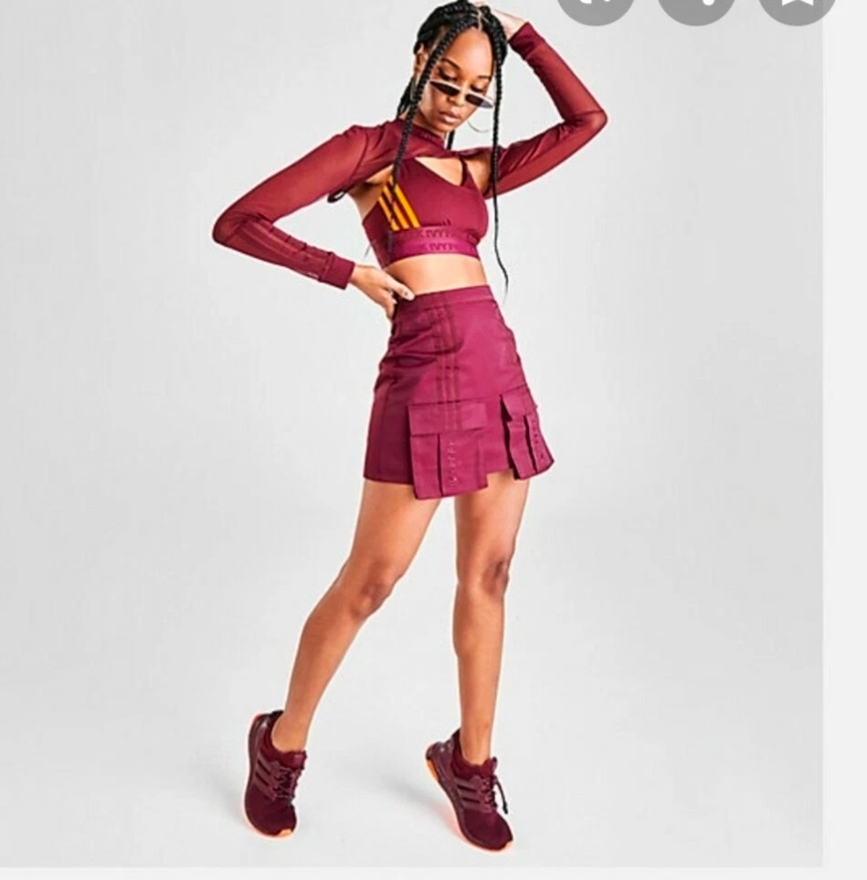 Adidas x Ivy Park Cargo Maroon Purple Skirt Size XS Beyonce Sporty