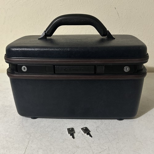 Samsonite Silhouette 4 Travel Hard Train Case Dark Navy 2 Keys No Tray FREE SHIP - 第 1/13 張圖片