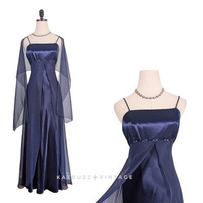 Vintage Prom Dress Maxi Gown Blue M Babydoll Regency 90S Y2K Princess Navy Split | eBay Vintage Prom Dress Maxi Gown Blue M Babydoll Regency 90S Y2K Princess Navy Split | eBay