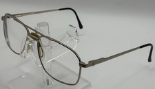 Stetson Zyloware 1/8 57  16 Eyeglass Frames Gold Metal Rectangle Vintage USA