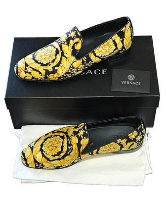MSRP $850 Versace Men's Barocco Print Slipper loafers , Size 9US (42EUR)