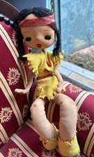 Vintage Native American Indian Posable knee Hugger Shelf Sitter Doll