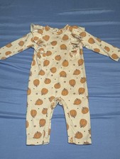 Baby Girls Halloween Pumpkin Bows Romper Size 0-3 Months