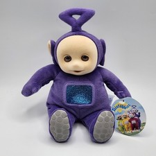Eden Teletubbies Tinky Winky Purple Pellet Plush Felt Faced 1998 Doll w/ Tag