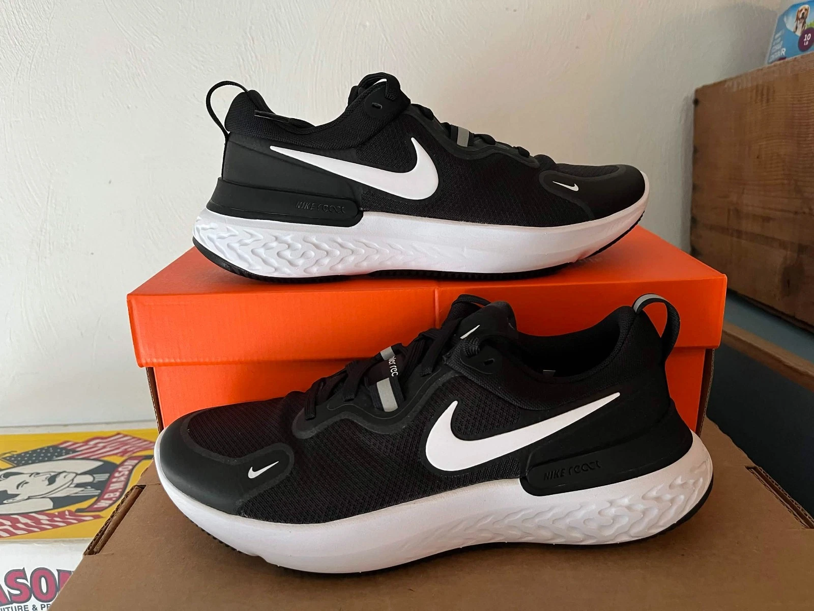 Nike React Miller - Black & White - Mens Shoes Size 8 - CW1777-103 - Running