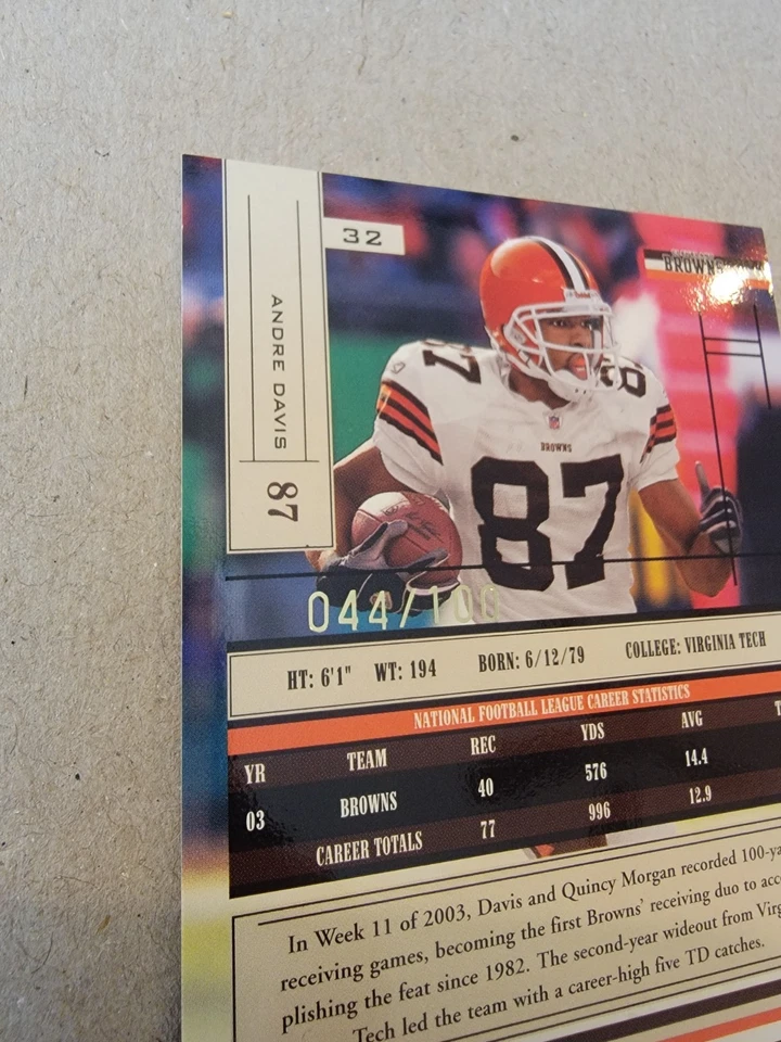 2004 Playoff Absolute Memorabilia - Andra Davis #32 Spectrum /100 - Image 4 of 4