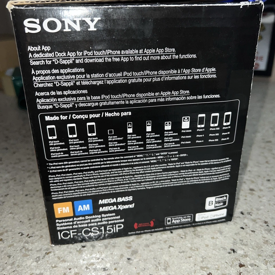 BRAND NEW! Sony Speaker Dock Station Clock Radio For iPhone ICF-CS15iP RARE - Image 2 of 4