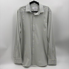 Mizzen Main Leeward Collection Dress Shirt Mens XL Trim Fit Plaid USA Made