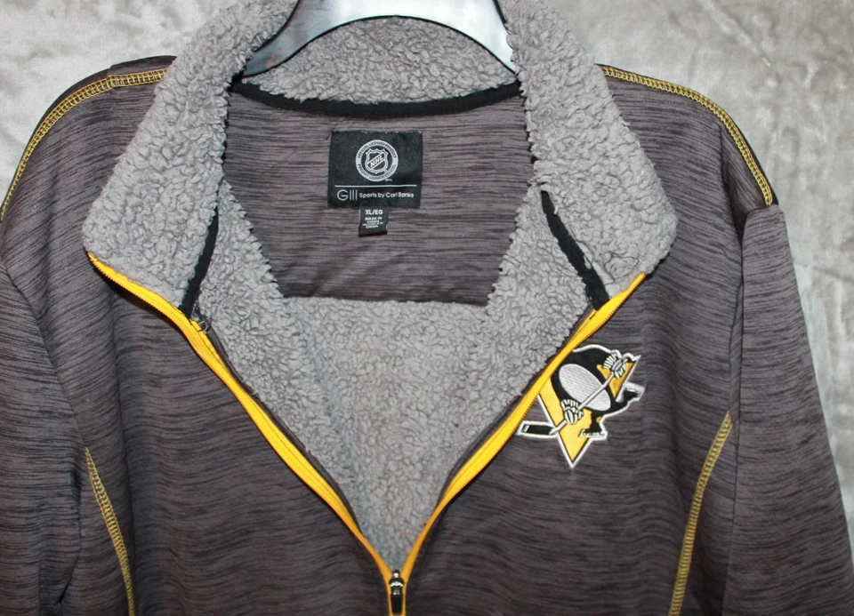NHL Official Licensed Pittsburgh Penguins GIII Sherpa Lined Full-Zip Fleece - Image 4 of 4