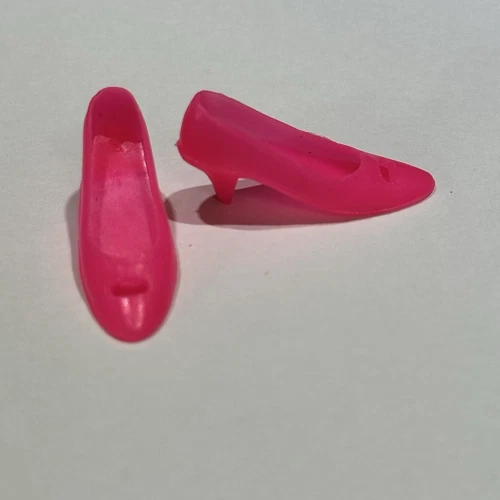 Vintage Francie Barbie Doll  Hot Pink NEON Cut Out Shoes  Heels  stamped Japan