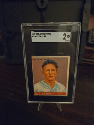 #ad 1933 Goudey Big League Chewing Gum Watson Clark #17 Sgc 2 $65.00