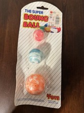 Lot of 3 Vintage Super Bounce Balls Bouncy High Hard Rubber Swirl New in Package