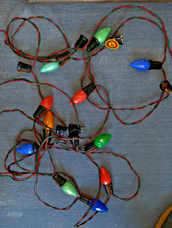 Vintage Christmas Lights - Large Swirl/Flame Bulbs - 2 Strings