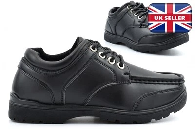 US BRASS Boys School Shoes Size 6 Boys Boat Shoes Size 5 Stubby Shoe Lace Sizes 1-6 Black