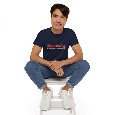 Bartender: Because Therapist Requires a License T-Shirt   Funny Bar Tee