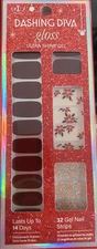 Dashing Diva Gloss 32 Gel Nail Strips CHRISTMAS POINTSETTIA PRINCESS NEW