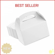 BEST PAPER GREETINGS 24-Pack Gable Boxes for Party Favors - White, 9.75 x 7 x 1.