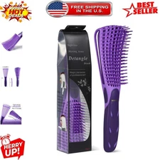 Purple Detangling Brush for Easy Management of 3/4abc Curly & Kinky Textures