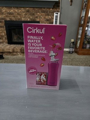 Cirkul 32oz Pink Stainless Bottle Kit w/2 Cartridges Zero Sugar Mix FlavorDrink