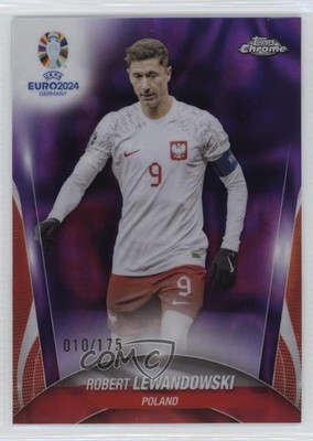 2024 Topps Chrome UEFA Euro Purple Lava Refractor 10/175 Robert Lewandowski 1o5o
