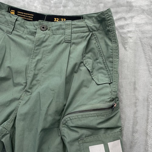 G-Star Raw Pants Men's size 32x31 flight cargo relaxed tapered cuffed green - Picture 12 of 19
