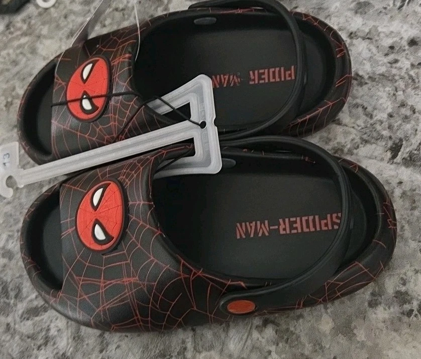 Босоножки Spiderman для малышей ясельного возраста EVA с открытым носком мягкие стелька с ремешком на лодыжке черные 13 - Изображение 2 из 3