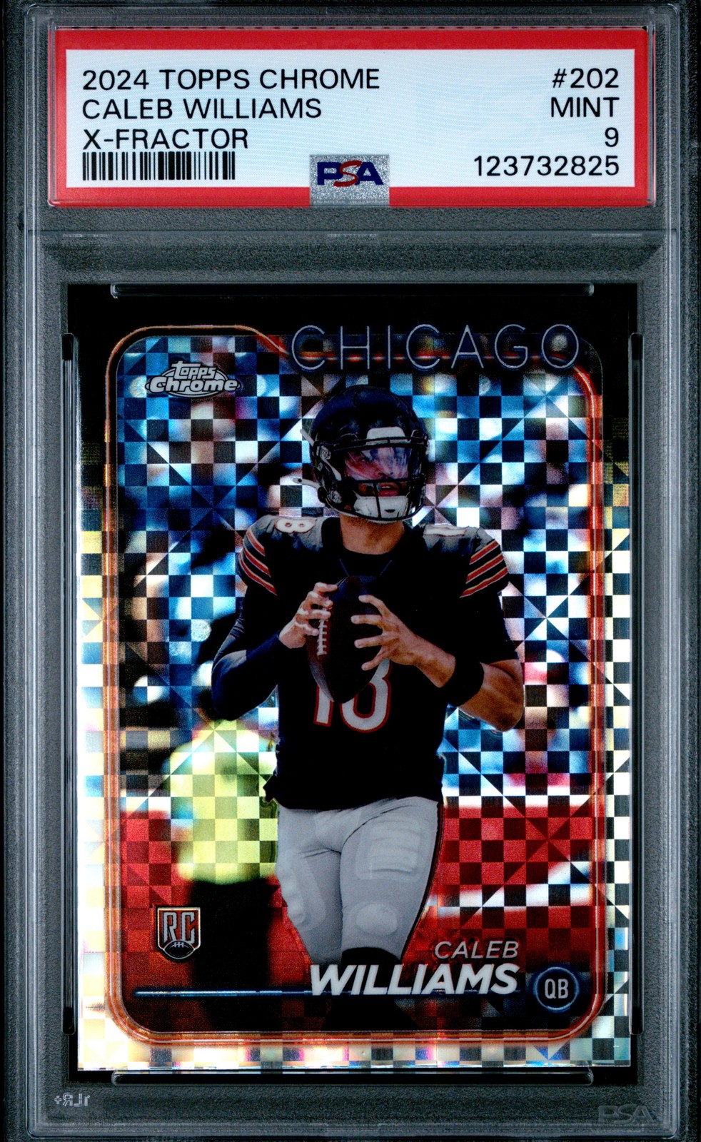 2024 TOPPS CHROME X-FRACTOR #202 CALEB WILLIAMS PSA 9