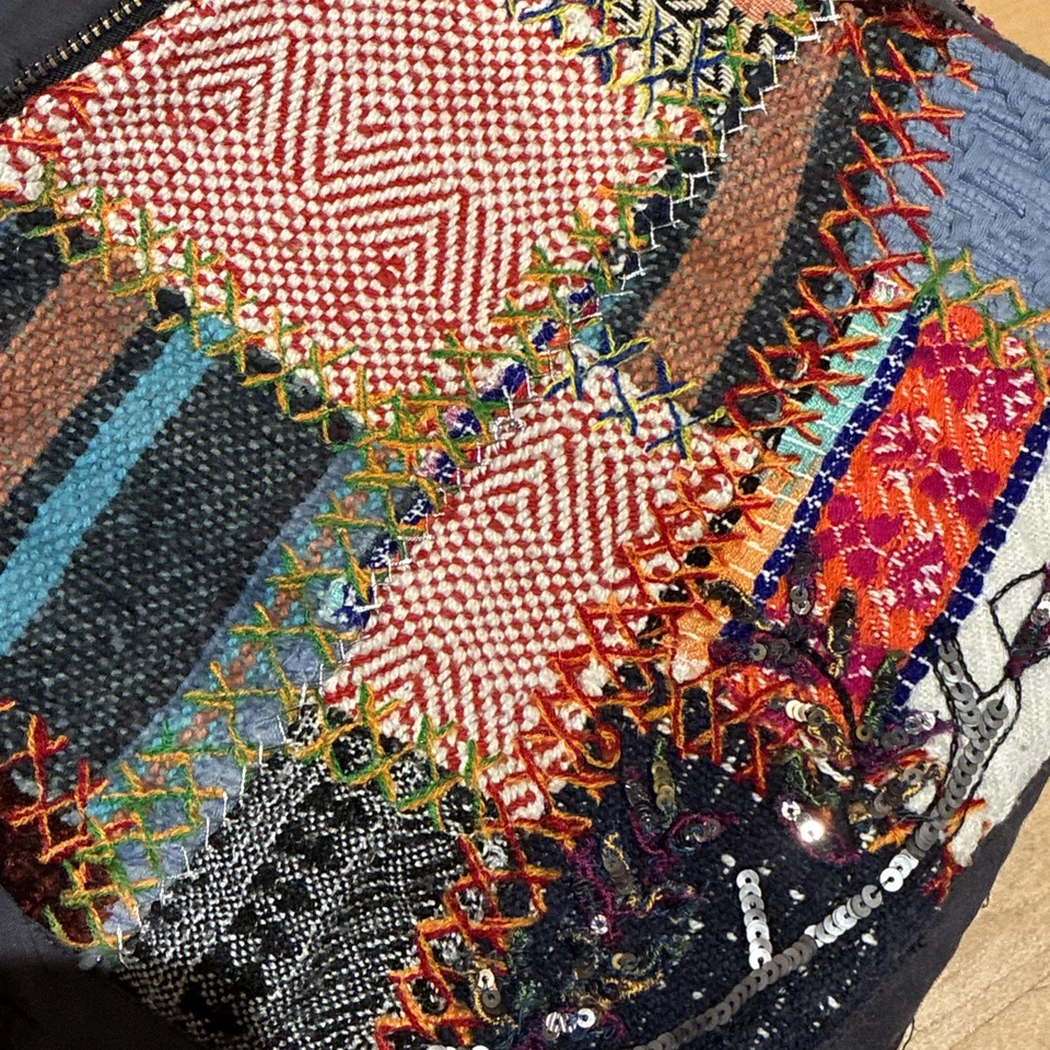 RARO Free People Pantalones Cortos Crochet Patchwork Mujeres Pequeños Multicolor Tela Mixta Foto 4 de 4